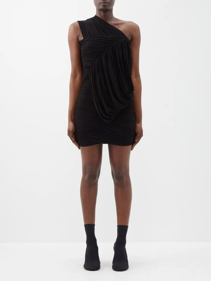 One-shoulder Jersey Mini Dress