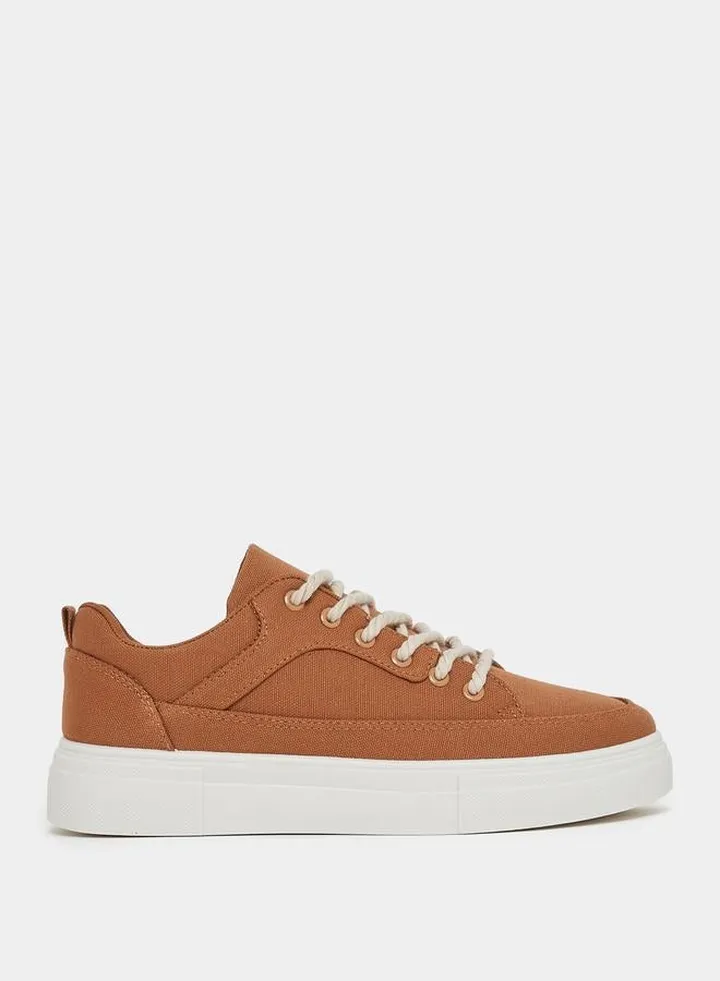 Platform Sole Breathable Lace Up Sneakers