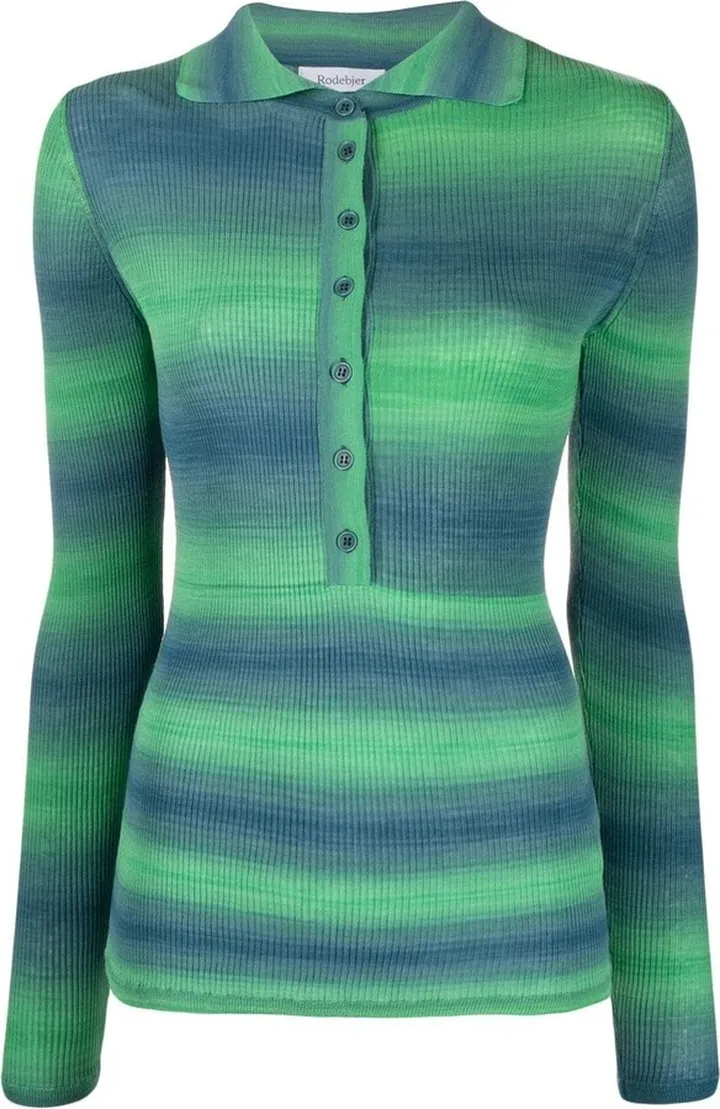 Horizontal Stripe Polo Top