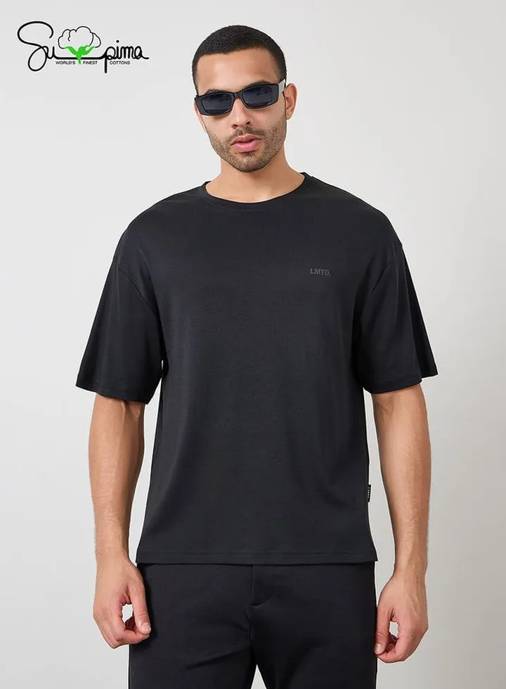 Luxe Supima Cotton Crew Neck Oversized T-Shirt