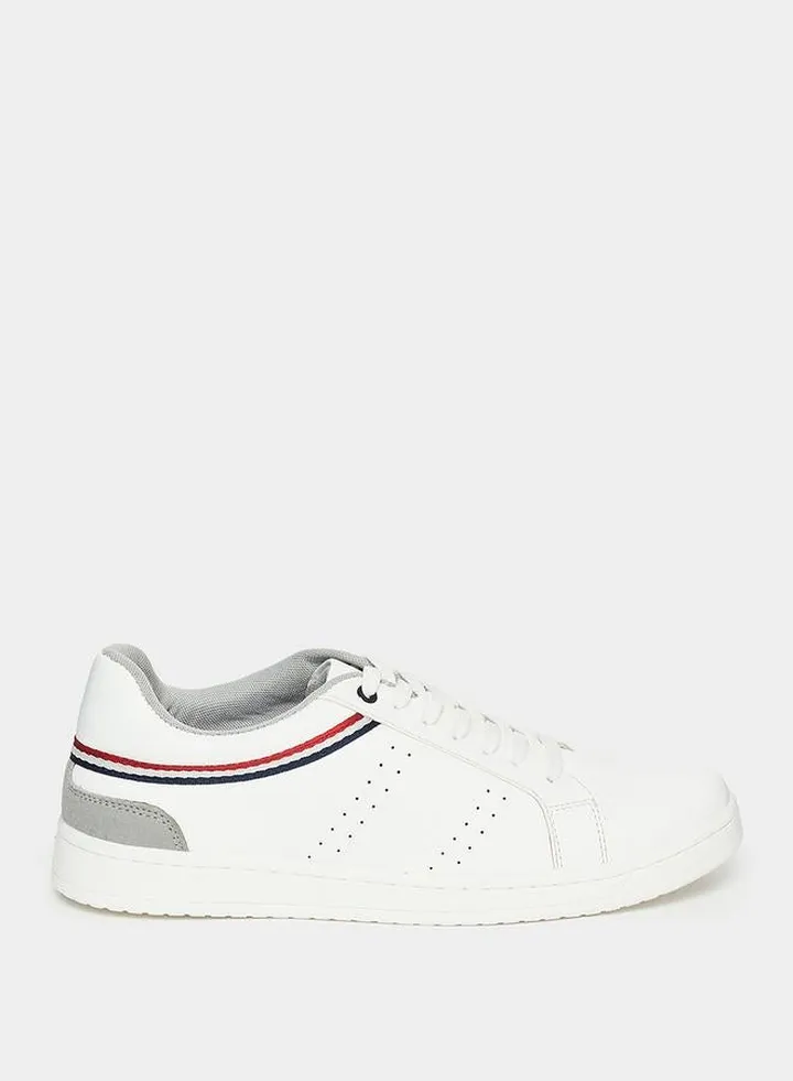Collar Stripe Lace Up Sneakers