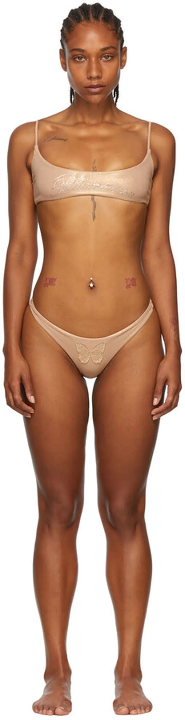 Blumarine SSENSE Exclusive Beige Nylon Lamina Bikini