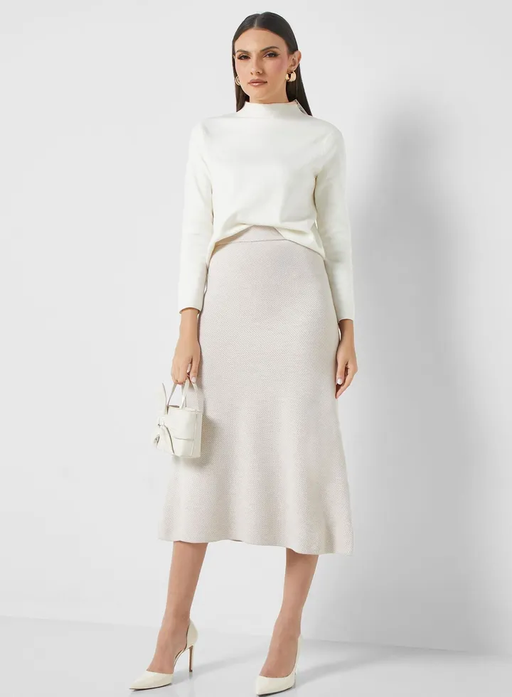 High Waist Knitted Skirt
