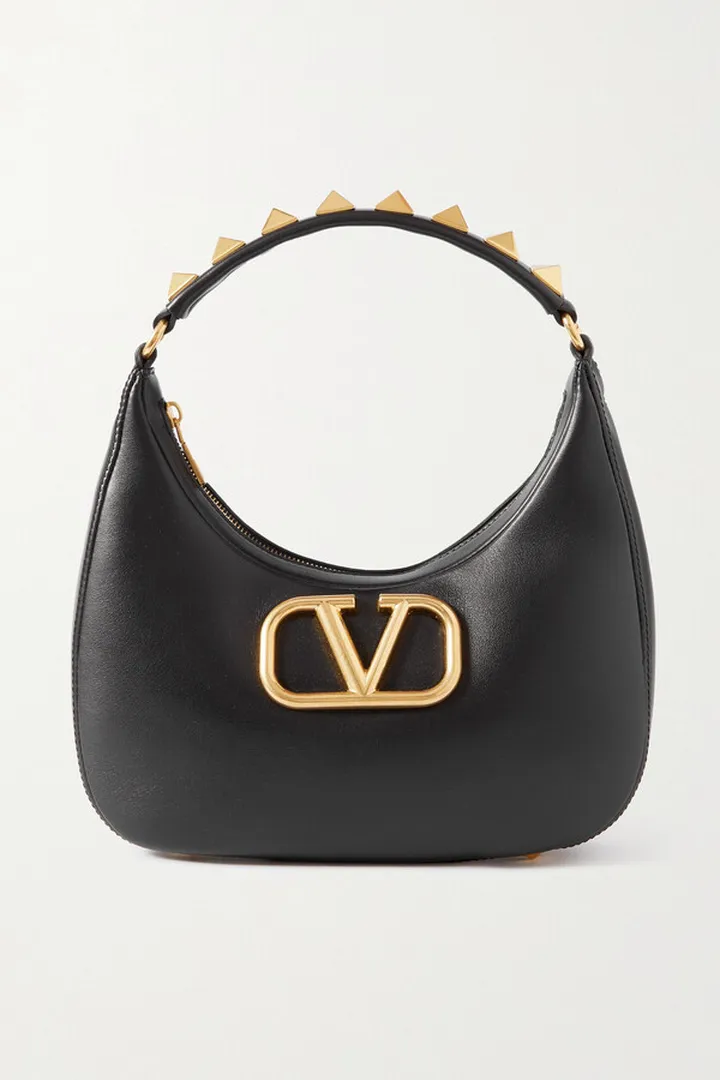 Valentino Garavani - Stud Sign Leather Shoulder Bag - Black