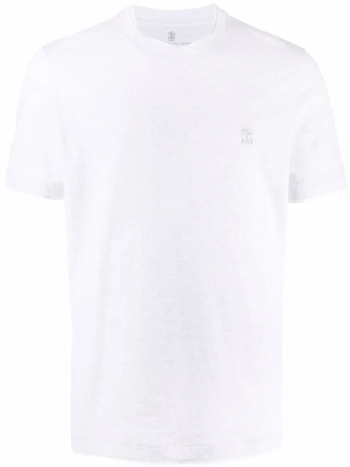 logo-embroidered cotton T-shirt