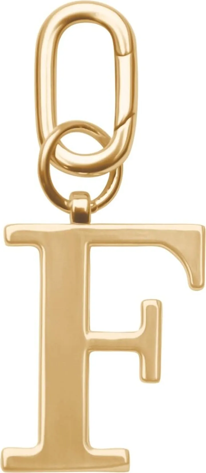 Johnny Loves Rosie - F - Gold Metal Letter Keyring