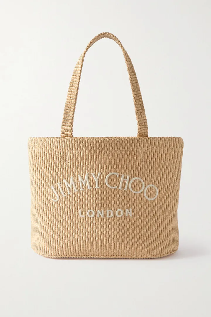 Jimmy Choo - Beach Embroidered Raffia Tote - Neutrals