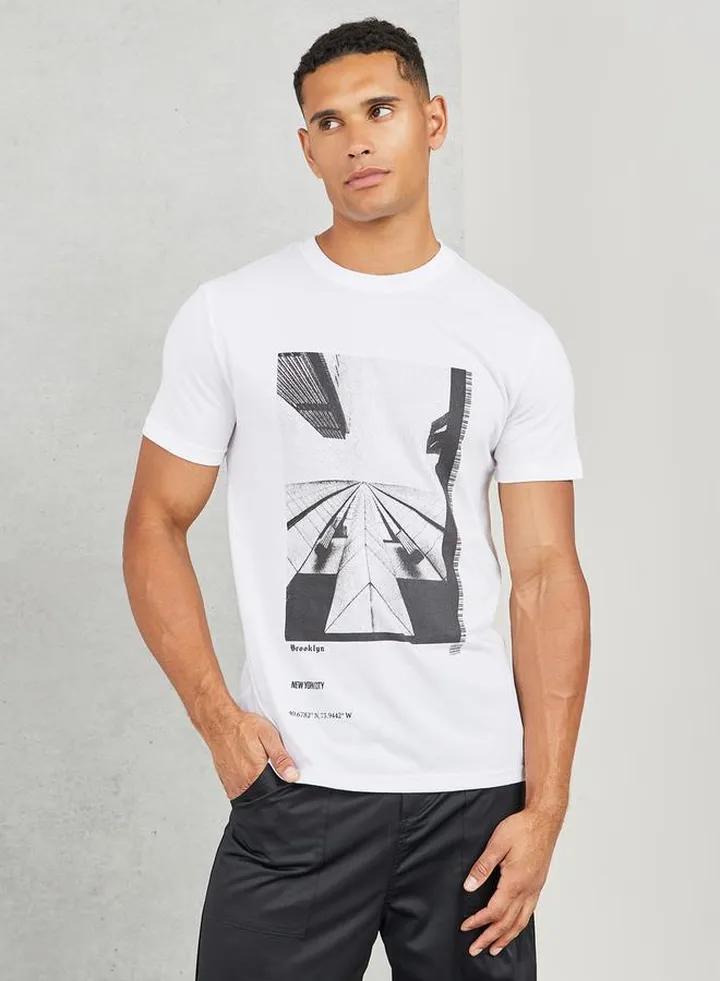City Photo Graphic Print Regular Fit T-shirt