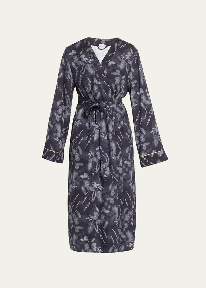 Lilova Floral-Print Viscose Robe