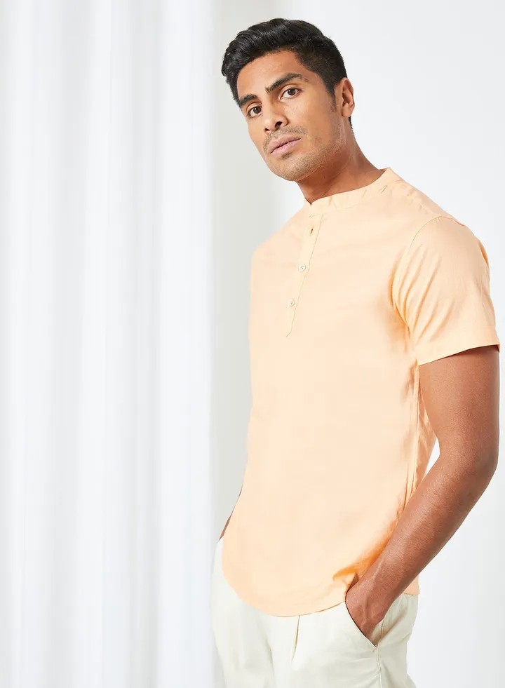 Mandarin Collar Neck Shirt
