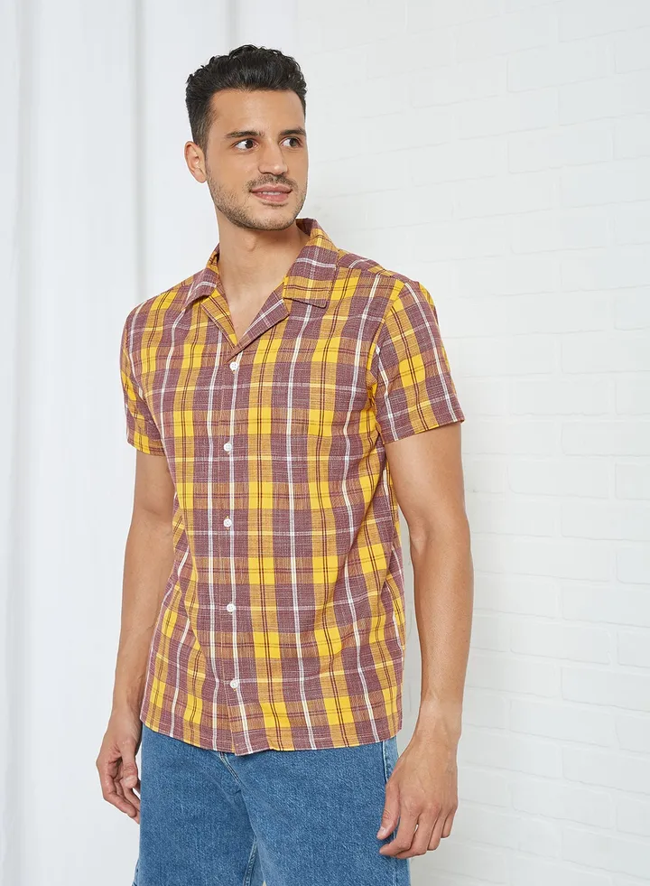 Short Sleeve Check Print Shirt