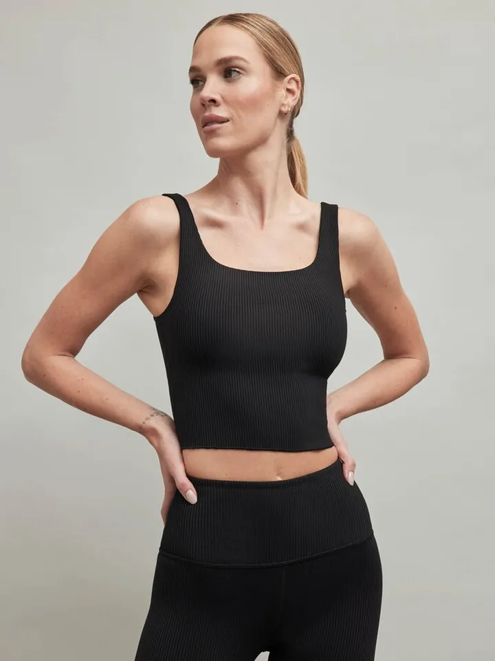 Ribbed Tank - Black