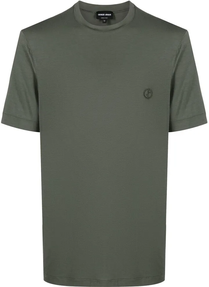 embroidered-logo crewneck T-shirt