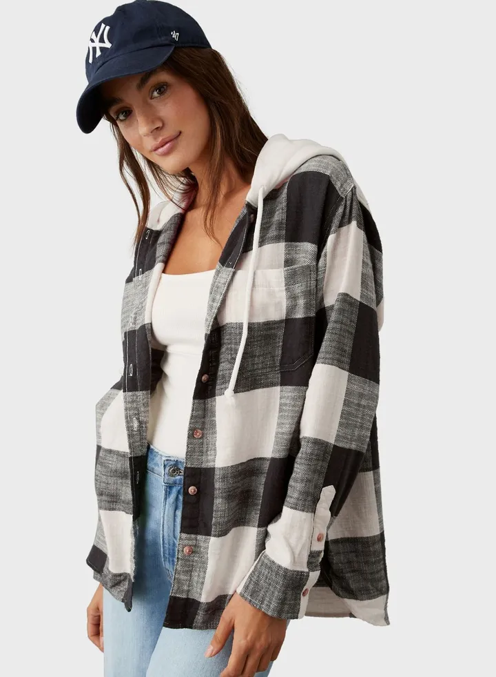 Checked Hoodie