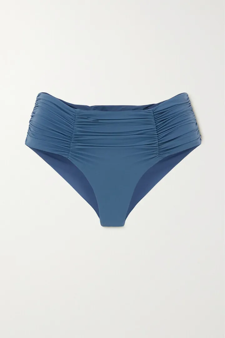 Marysia - Lehi Ruched Bikini Briefs - Blue