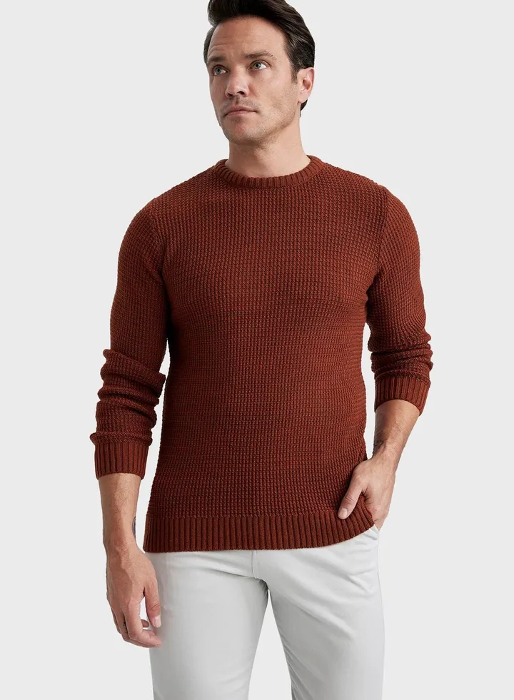 Knitted Crew Neck Sweater