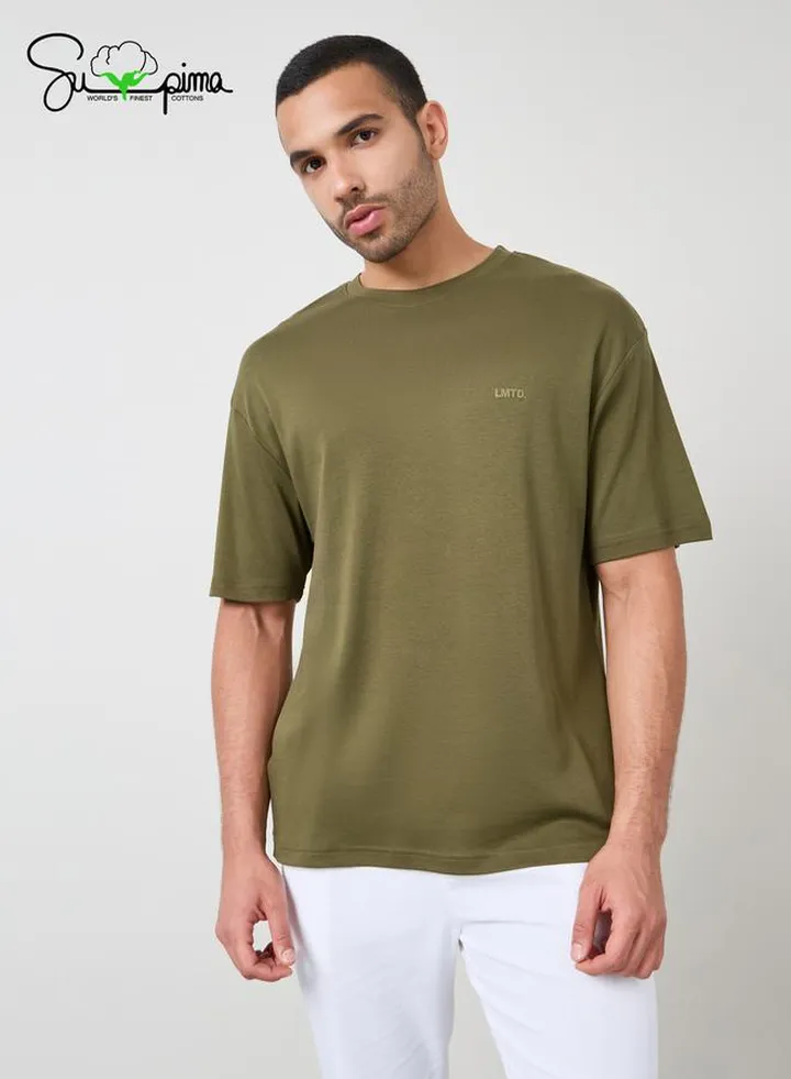 Luxe Supima Cotton Crew Neck Oversized T-Shirt