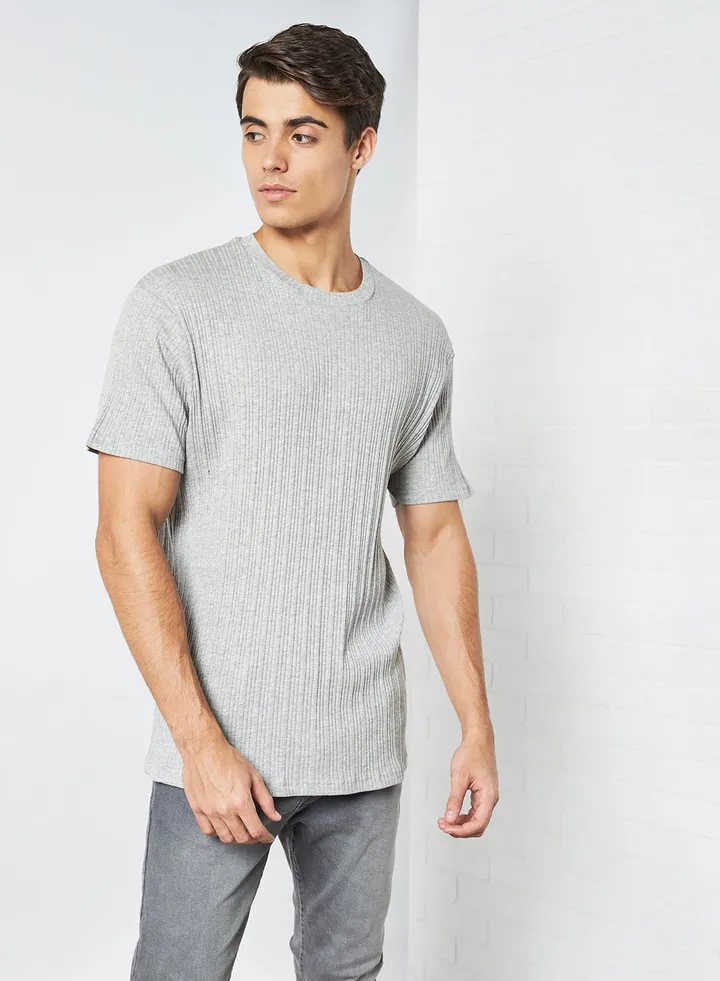 Solid Ribbed T-Shirt
