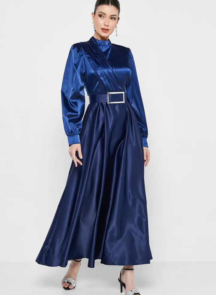 Puff Sleeve Belted Dress