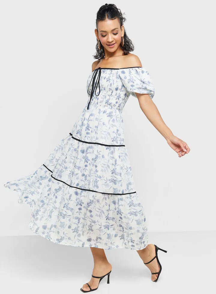 Bardot Tiered Dress