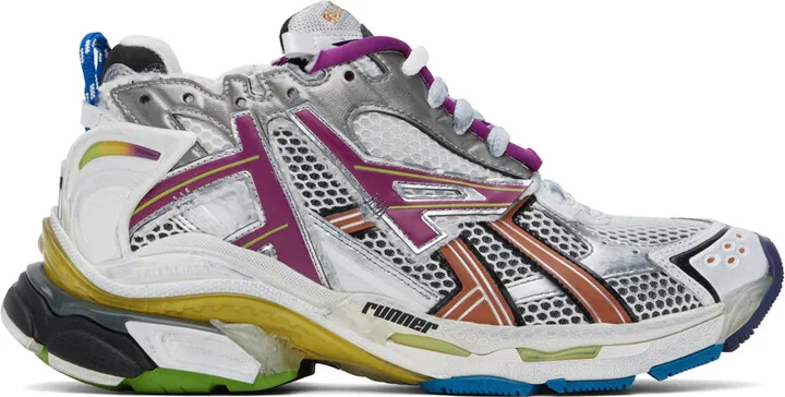 Balenciaga Gray & Multicolor Runner Sneakers