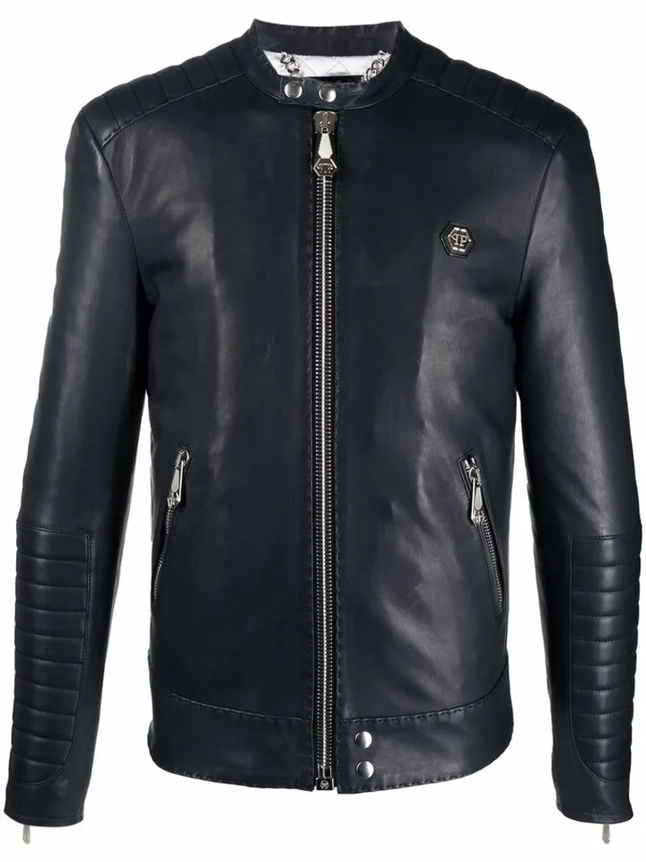 Embroidered Leather Jacket