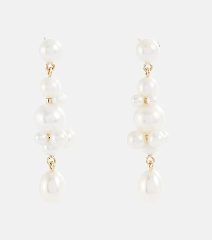 Petit Perle Splash 14kt gold earrings with pearls