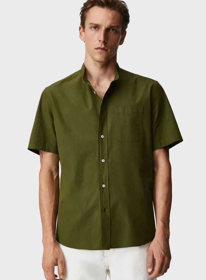 Grandad Collar Regular Fit Shirt