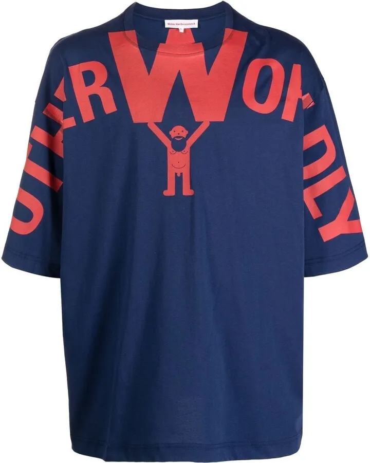 text print oversized cotton T-shirt