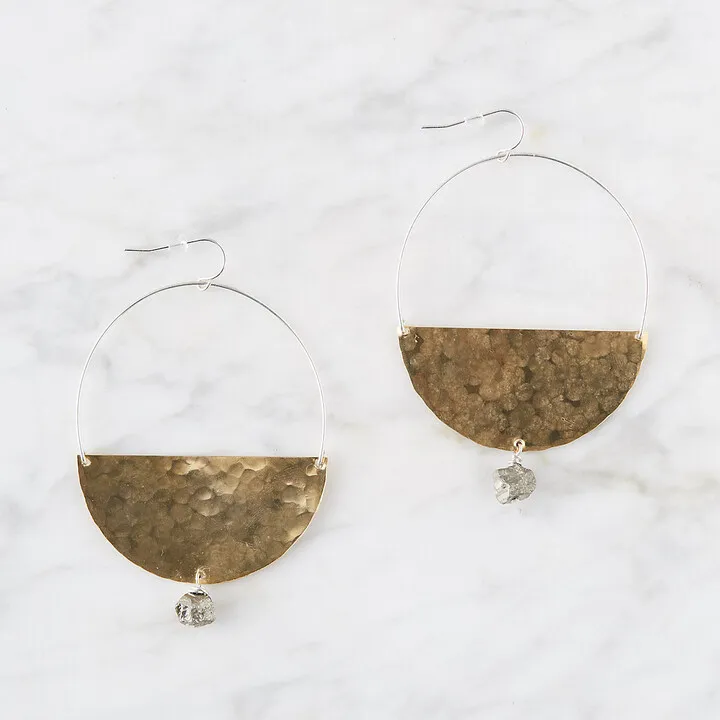 Pyrite Half-Hoop Earrings