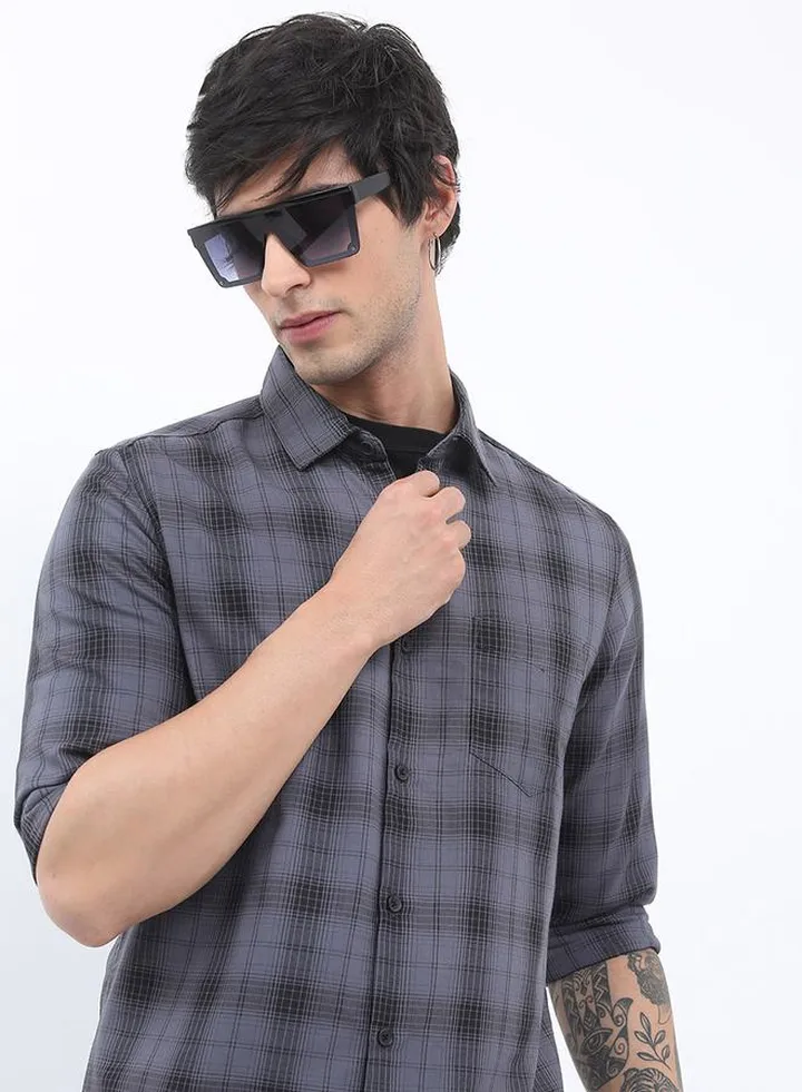 Checked Casual Slim Fit Shirt