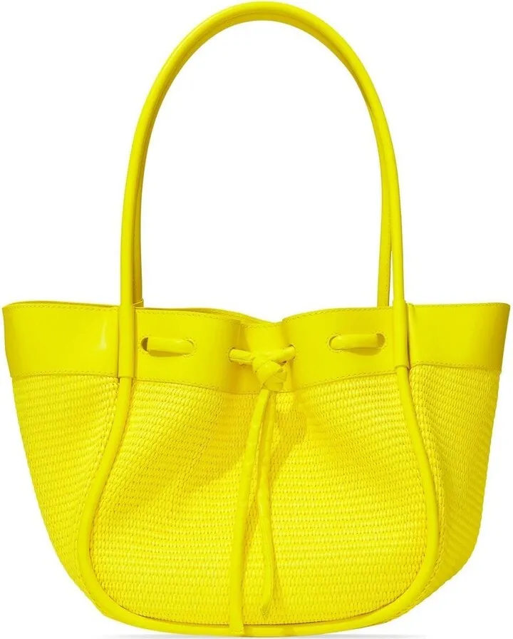 Large Raffia Ruched Tote Bag
