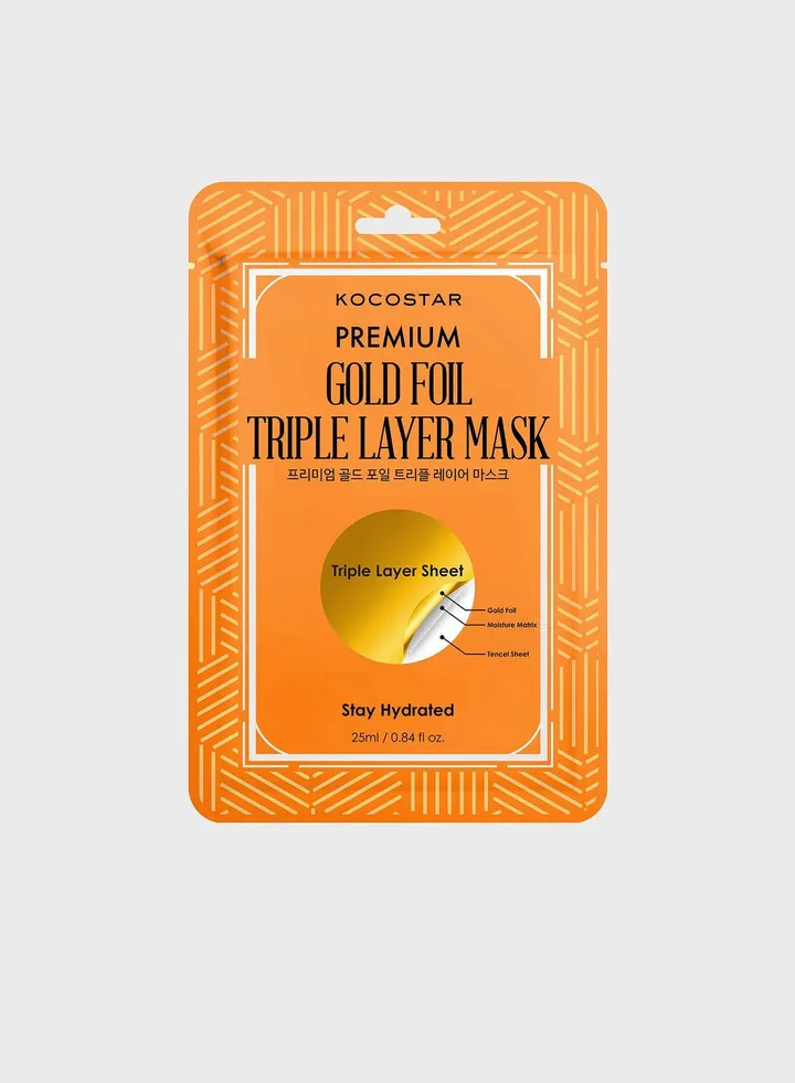 Premium Gold Foil Triple Layer Mask