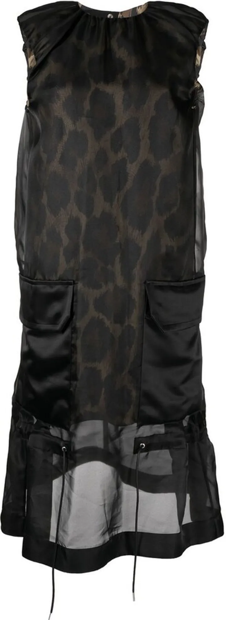 Leopard-Print Tulle Midi Dress