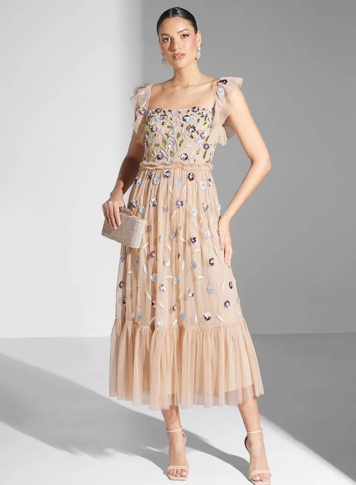 Embellished Tiered Dress