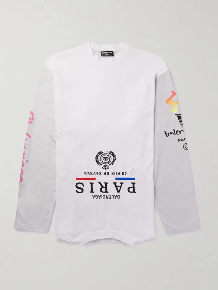 Oversized Printed Cotton-Blend Jersey T-Shirt