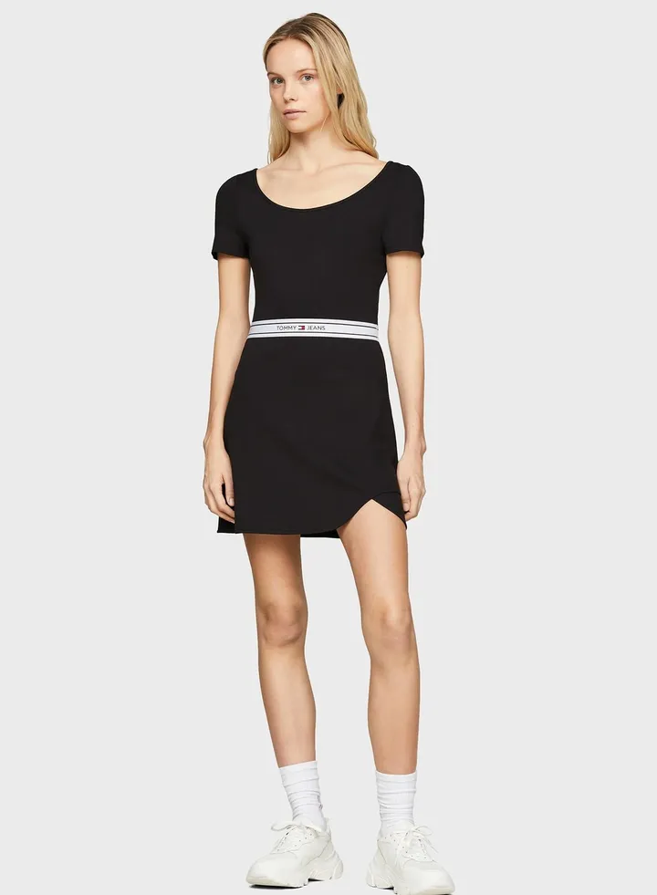 Tie Detail Logo Dress
