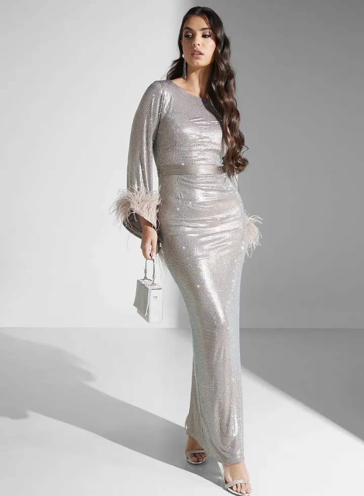 Boat Neck Ribbed Dress