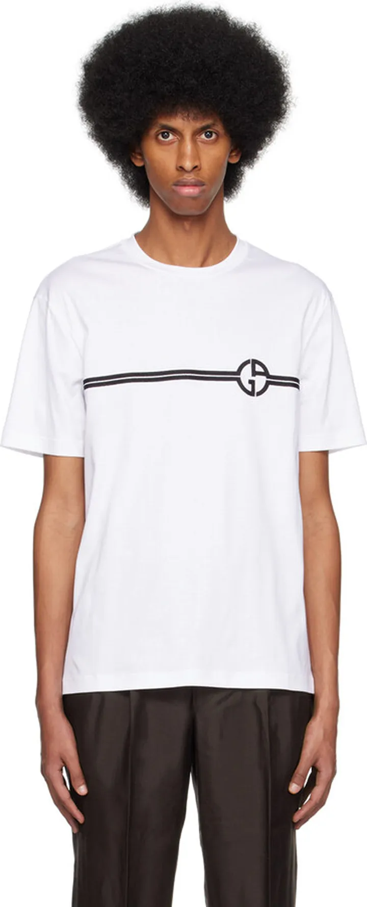 Giorgio Armani White Embroidered T-Shirt