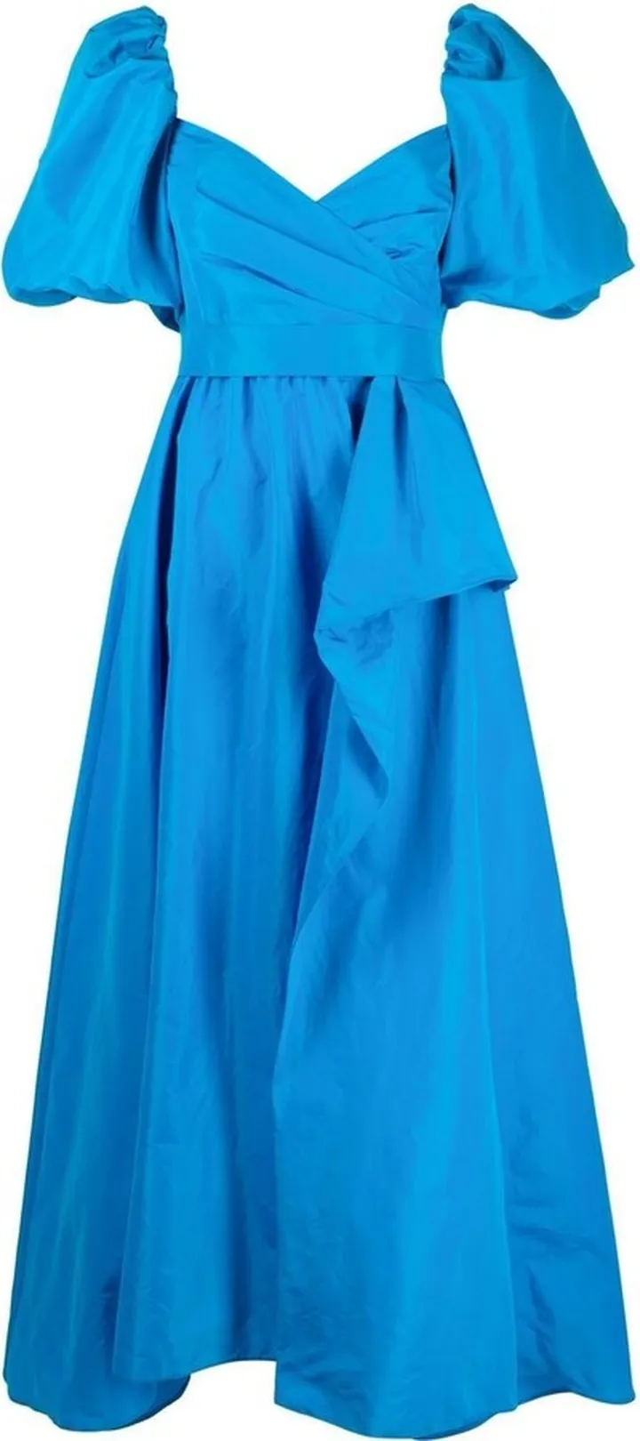 Puff-Sleeve Ruffled Dress