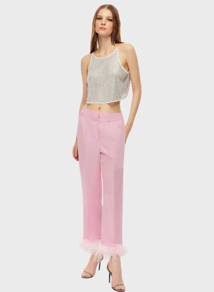 Feather Detailed Pants