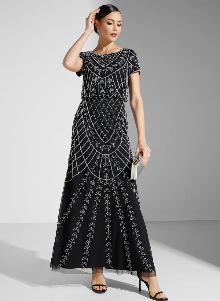 Embellished A-Line Dress