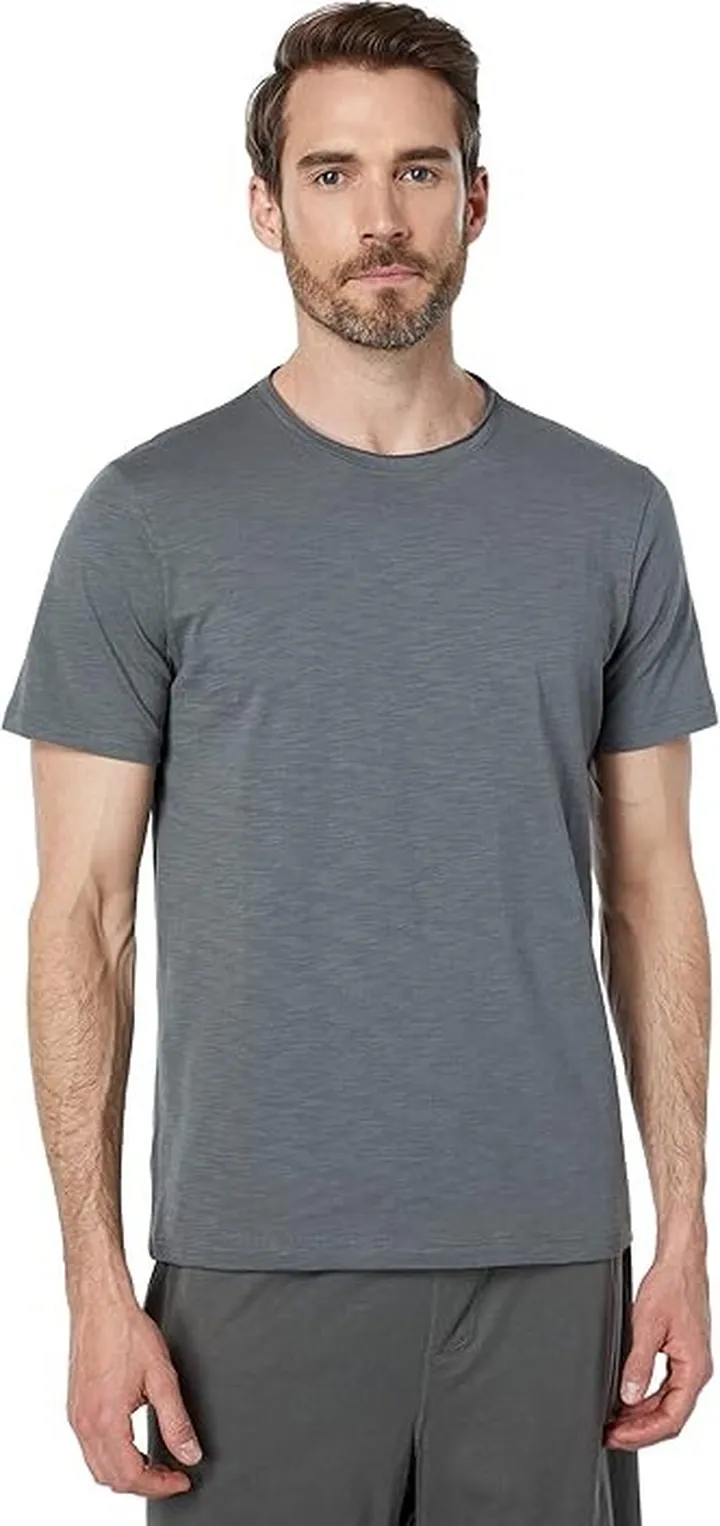 Barefoot Dreams MC Slub Cut Neck T-Shirt (Olive Branch) Men's T Shirt