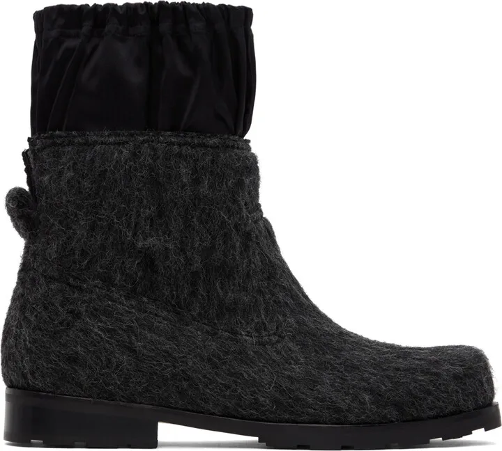 We11done Gray Brushed Chelsea Boots