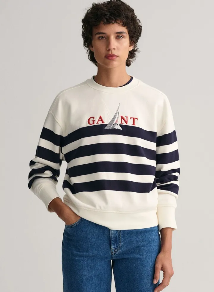 Striped Round Neck Sweatshirt