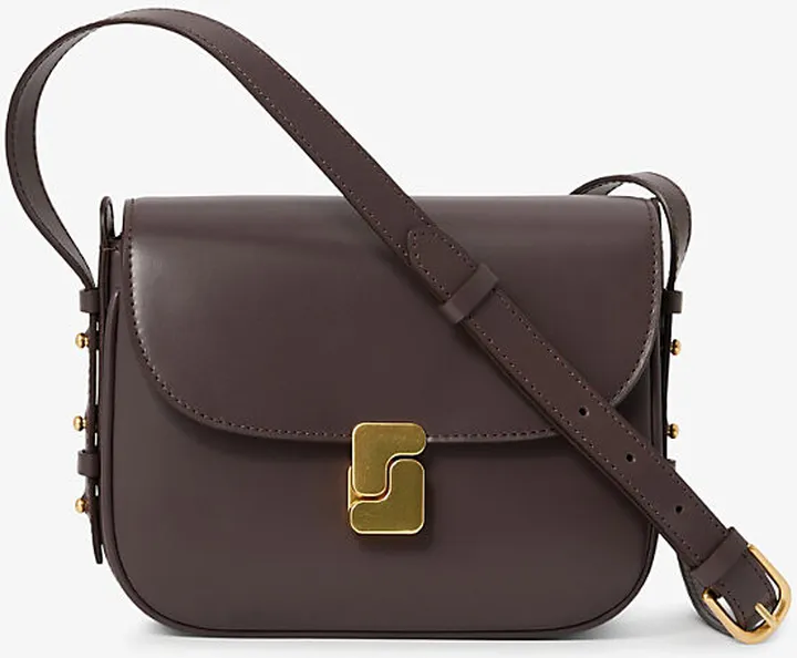 Womens Purple Belissima Branded-buckle Mini Leather Cross-body bag
