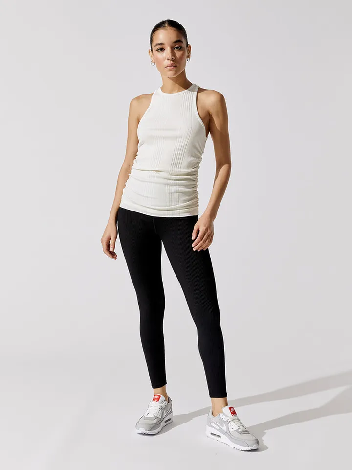 Nastasia Shirred Side Tank - Soft White