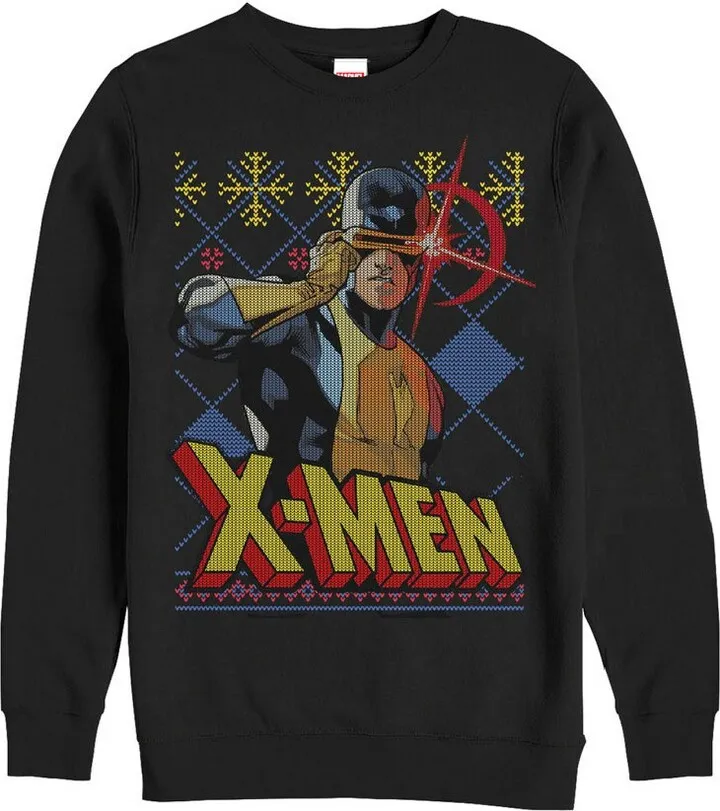 Men's Marvel Ugly Christmas X-Men Cyclops Sweatshirt - Black - Medium
