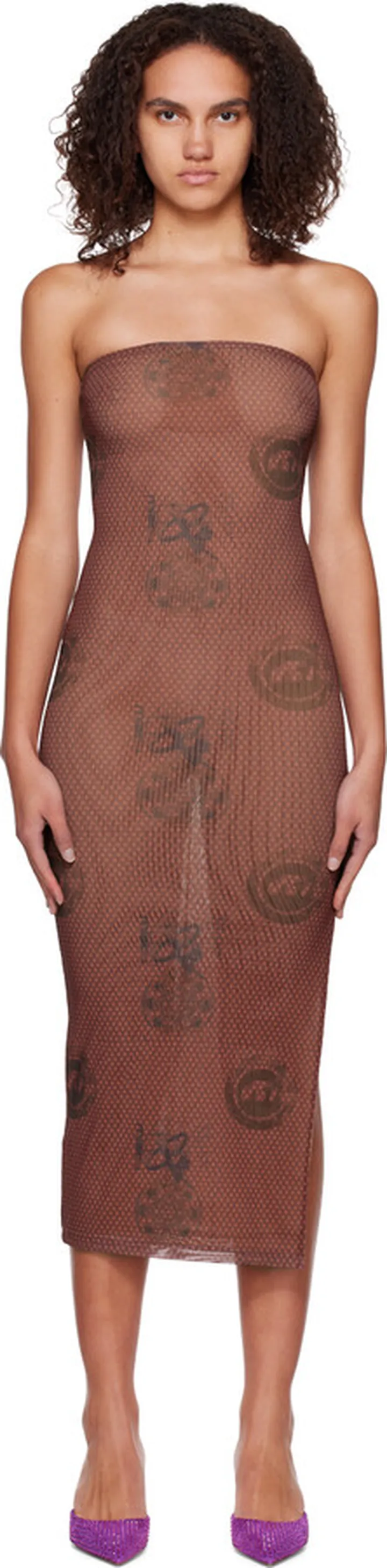 Miaou Brown Lila Midi Dress