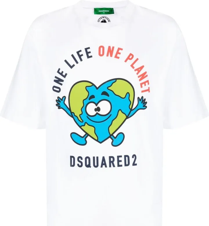 graphic slogan-print T-shirt